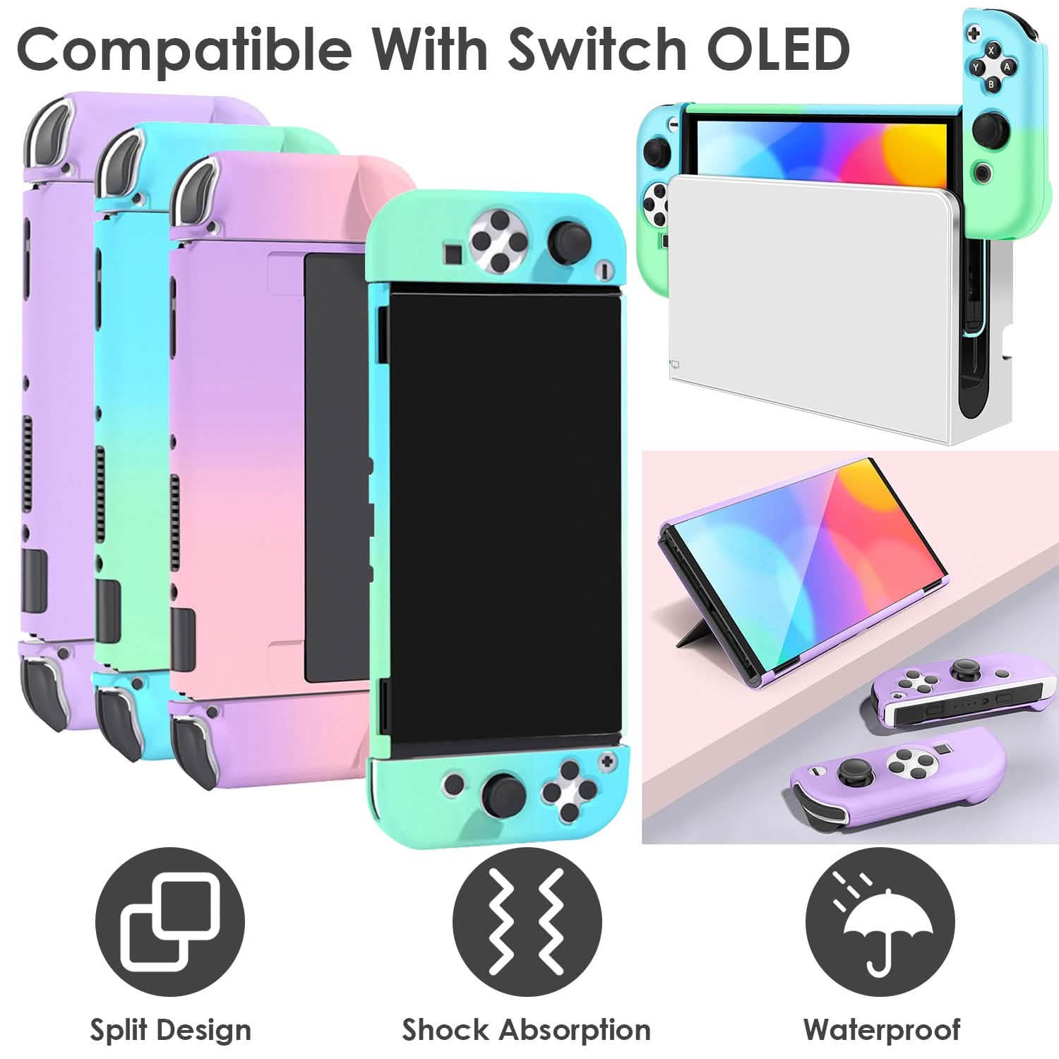 Protective Shell Cover Hard Dockable Case Fit for Nintendo Switch OLED Video Games & Consoles - Tophatter Daily Deals