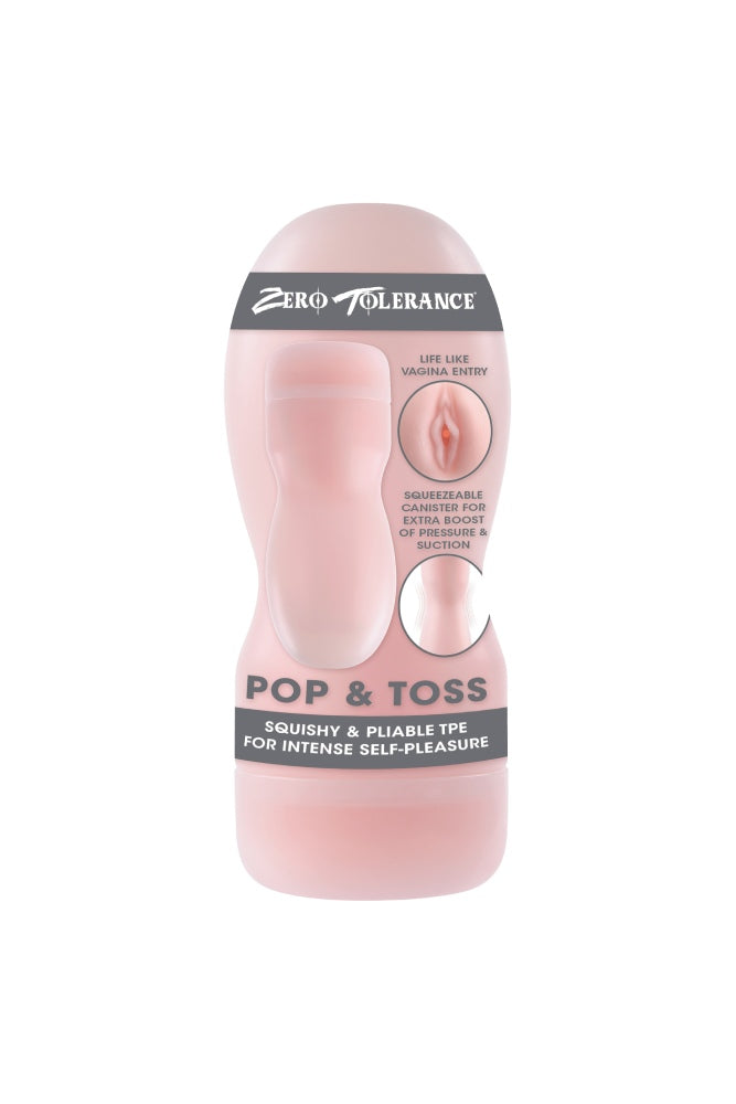 Zero Tolerance - Pop & Toss Squeezable Canister Stroker - Beige Sex Toy - Tophatter Daily Deals