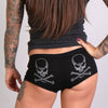 Hot Leathers Stud Skull and Crossbones Ladies Boy Shorts Boy Shorts - Tophatter Daily Deals