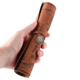 PU Leather Rollup Pen Bag Vintage Creative Map Pencil Case School, Office & Art Supplies - Tophatter Daily Deals