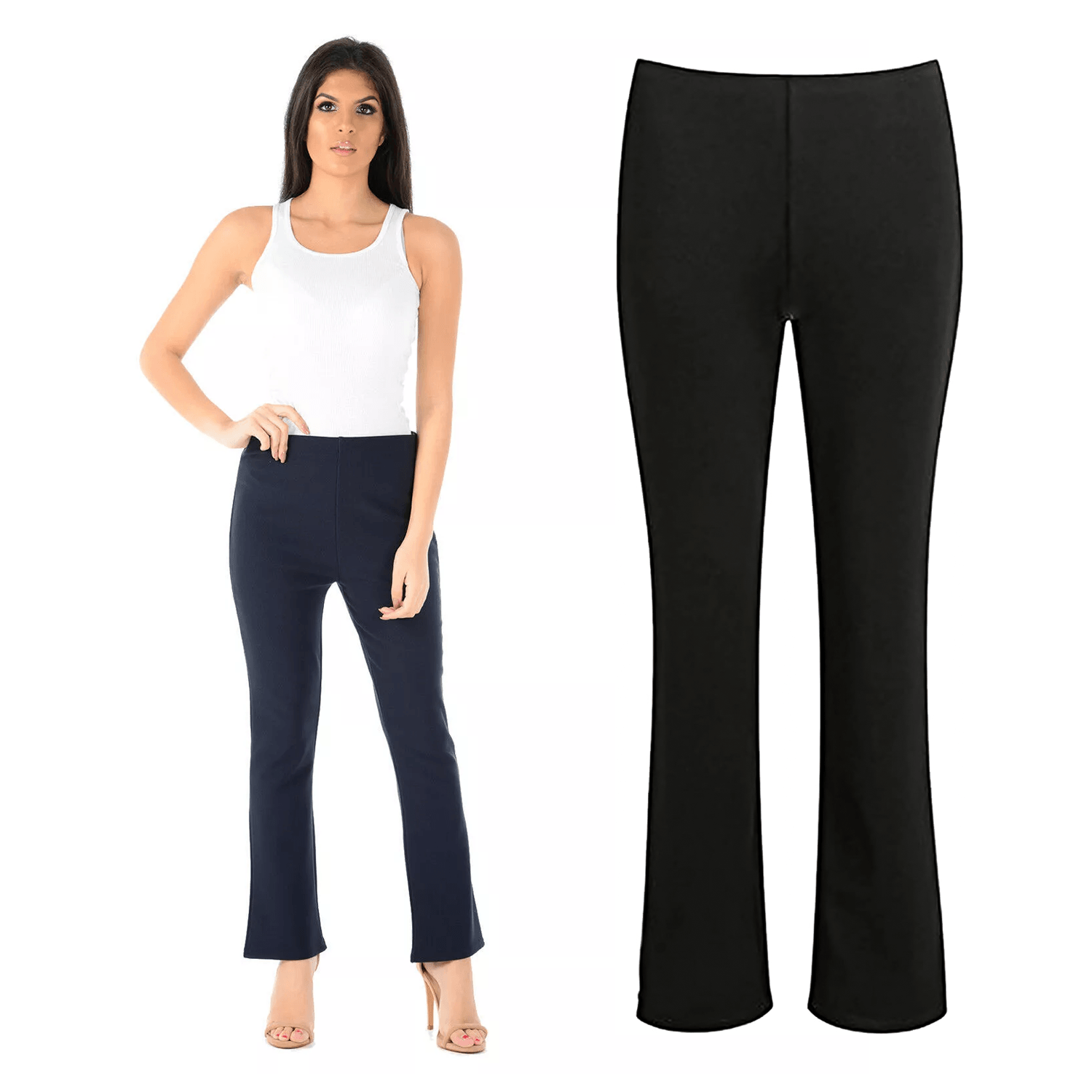 Stretch Ladies Trousers - Stylish & Comfortable For All-day Work & Casual Wear Winter Warm - Tophatter Daily Deals