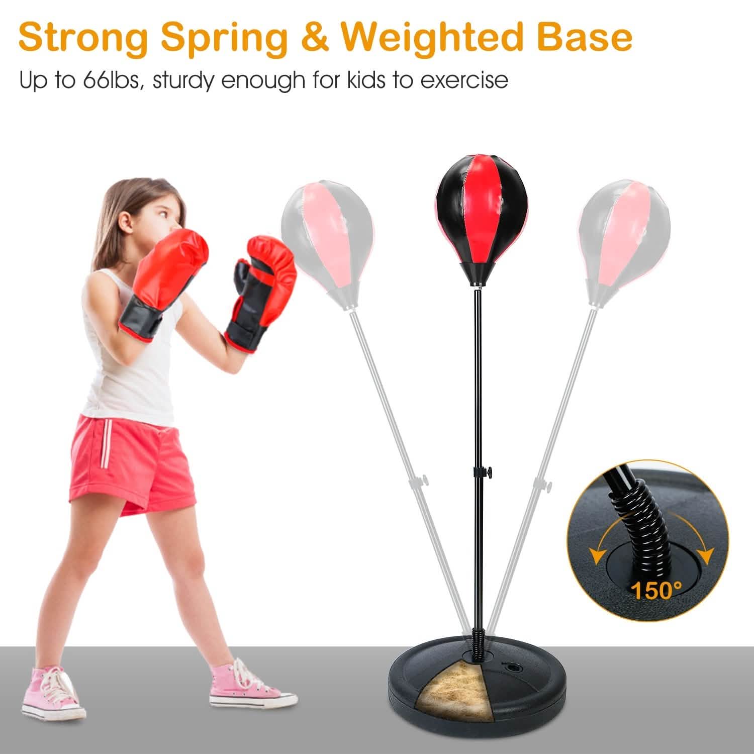 Punching Bag For Kids Junior Boxing Set with Boxing Gloves Outdoor Recreation - Tophatter Daily Deals