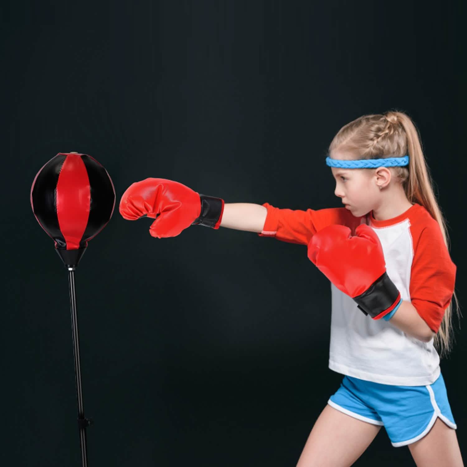 Punching Bag For Kids Junior Boxing Set with Boxing Gloves Outdoor Recreation - Tophatter Daily Deals
