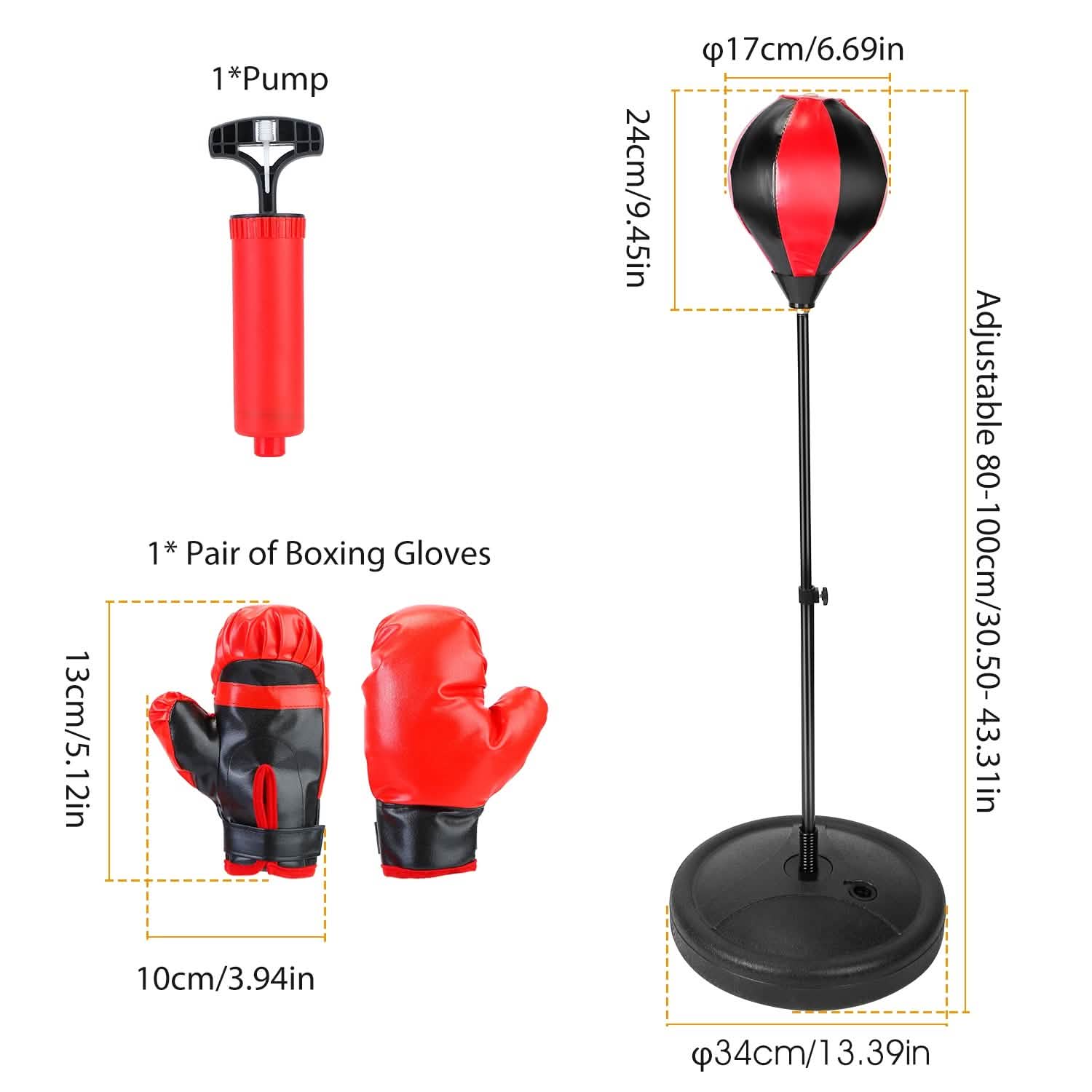 Punching Bag For Kids Junior Boxing Set with Boxing Gloves Outdoor Recreation - Tophatter Daily Deals