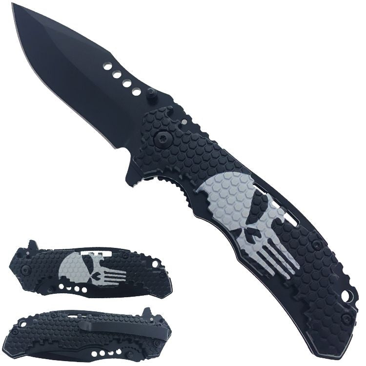 Punisher Skull Knife with ABS Handle - Tophatter Daily Deals