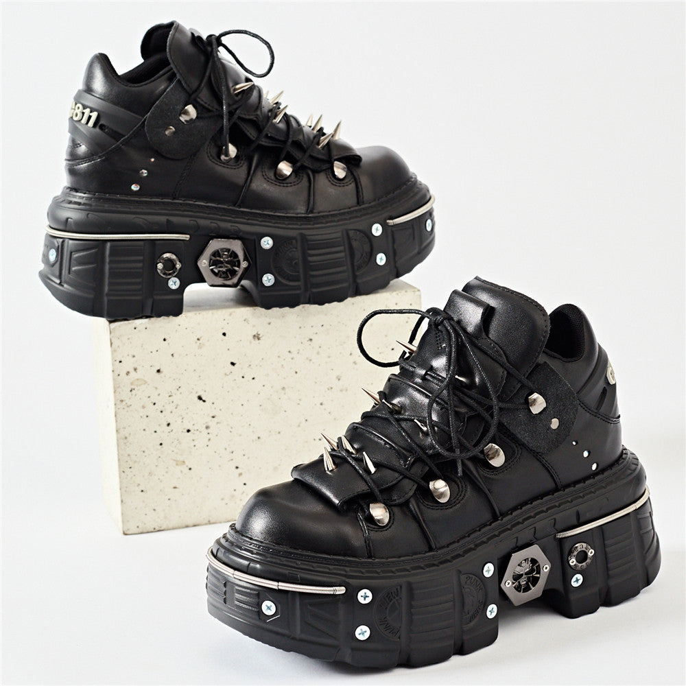 Punk Women Rivet Metal Platform Ankle Boots Boots - Tophatter Daily Deals