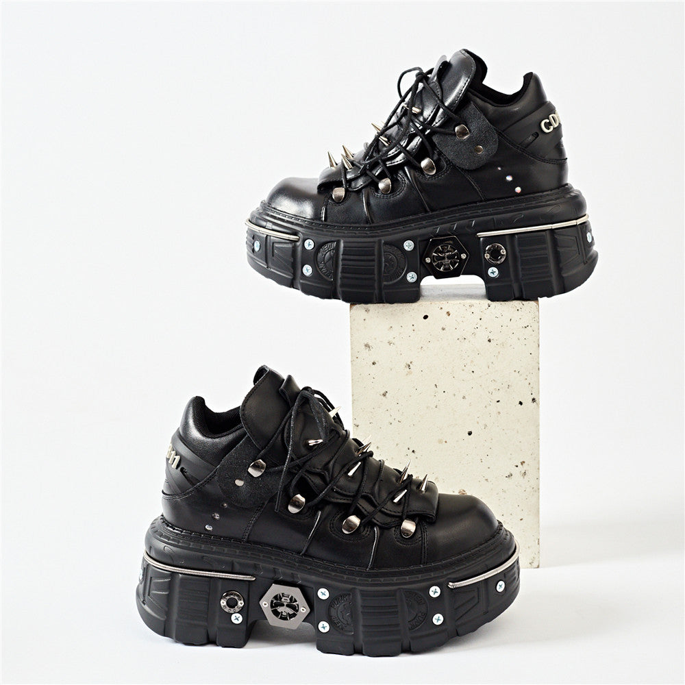 Punk Women Rivet Metal Platform Ankle Boots Boots - Tophatter Daily Deals