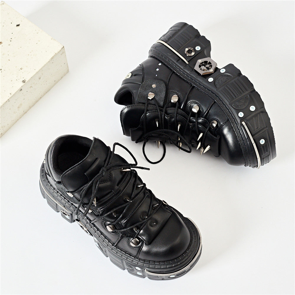 Punk Women Rivet Metal Platform Ankle Boots Boots - Tophatter Daily Deals