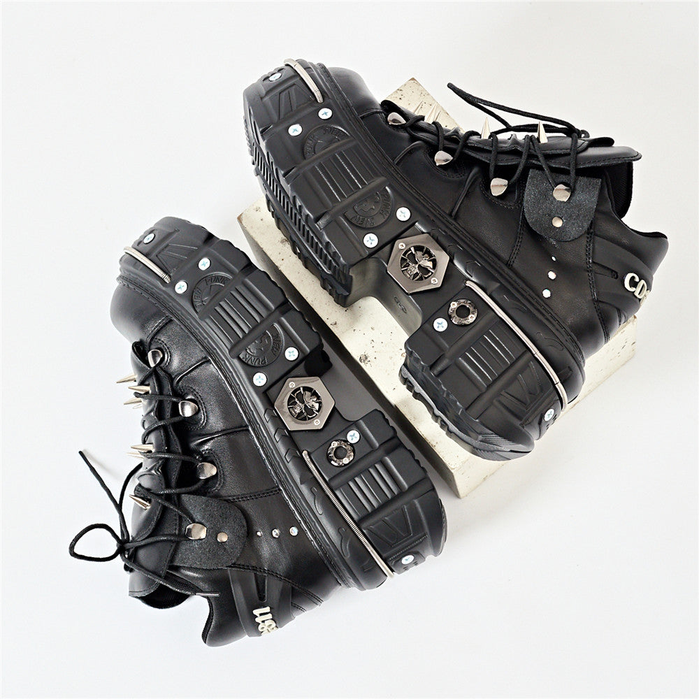 Punk Women Rivet Metal Platform Ankle Boots Boots - Tophatter Daily Deals