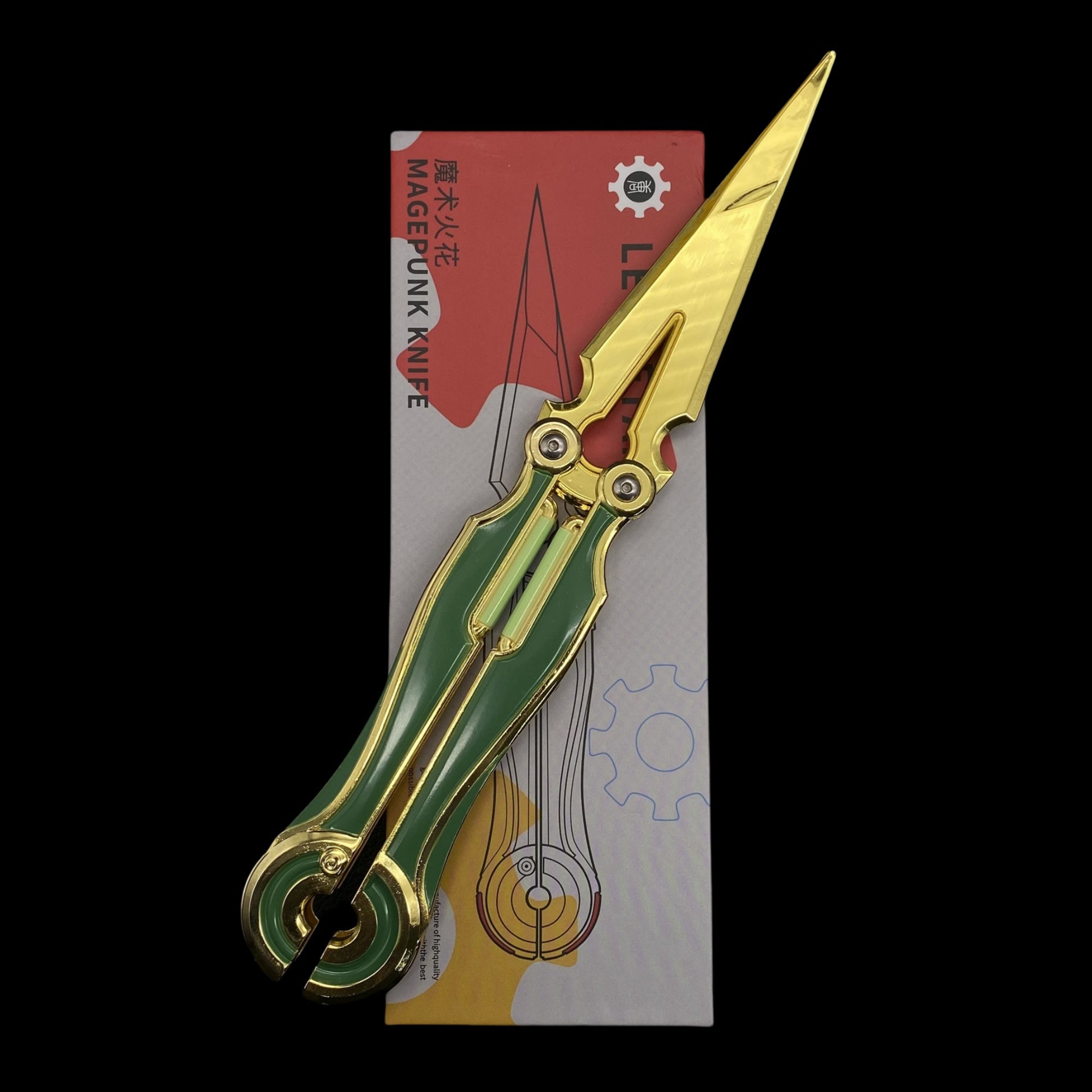 Metal Magepunk 3.0 Sparkswitch Knife Dull Blade Replica For Display Green Knife - Tophatter Daily Deals