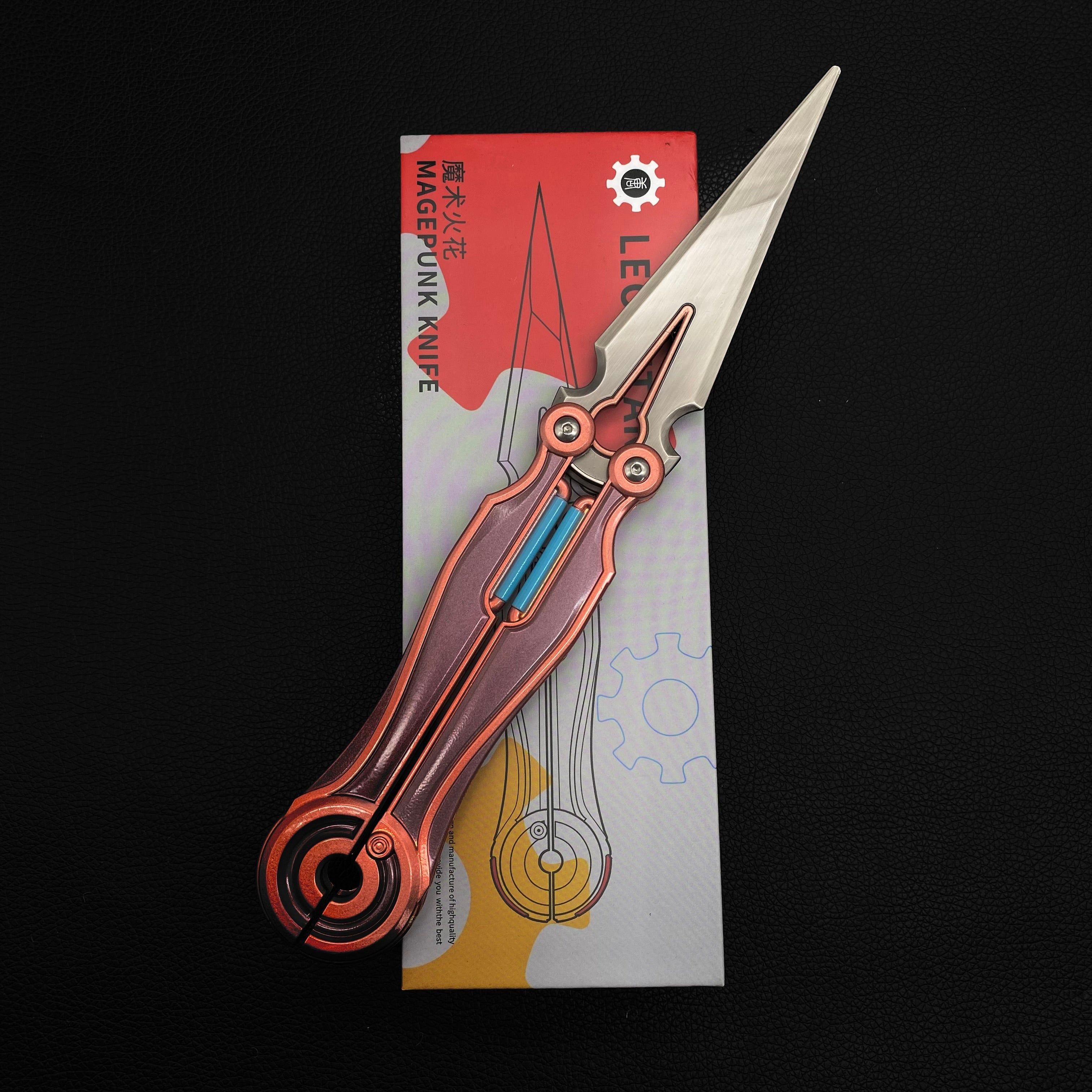 Metal Magepunk 3.0 Sparkswitch Knife Dull Blade Replica For Display Brown Knife - Tophatter Daily Deals