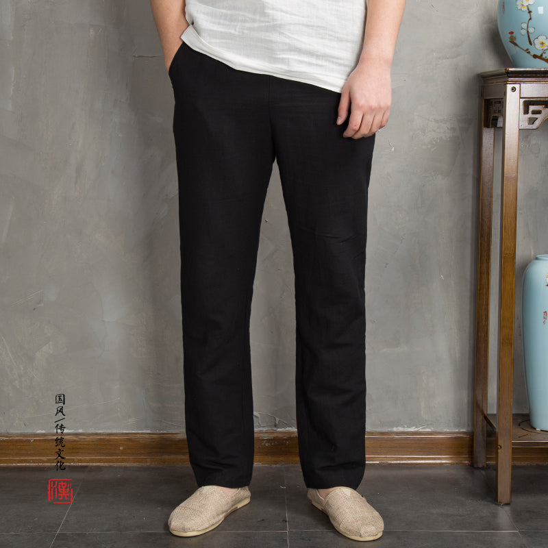 Summer Loose Breathable Drawstring Tatting Trousers Men Blazer - Tophatter Daily Deals