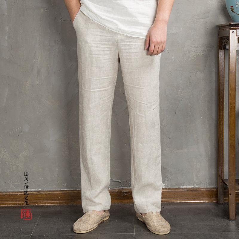 Summer Loose Breathable Drawstring Tatting Trousers Men Blazer - Tophatter Daily Deals