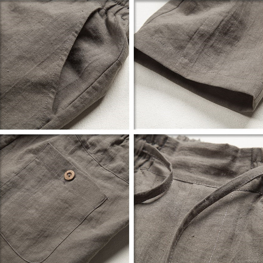 Summer Loose Breathable Drawstring Tatting Trousers Men Blazer - Tophatter Daily Deals