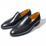 Pure Style Genuine Leather Men Loafers Pointed Toe Leather Shoes - Tophatter Daily Deals