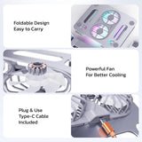 Purely C50 Laptop Cooling Adjustable Stand with Fans Cooling Pad - Tophatter Daily Deals