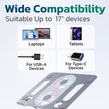 Purely C50 Laptop Cooling Adjustable Stand with Fans Cooling Pad - Tophatter Daily Deals