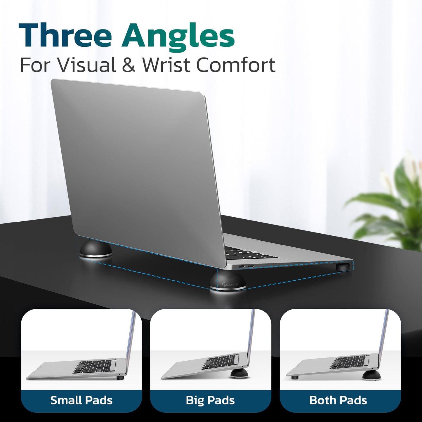 Purely Laptop Cooling Pad Legs Portable Magnetic Ball Opens Into 4 Non-Slip Laptop Stand Legs Cooling Pad - Tophatter Daily Deals