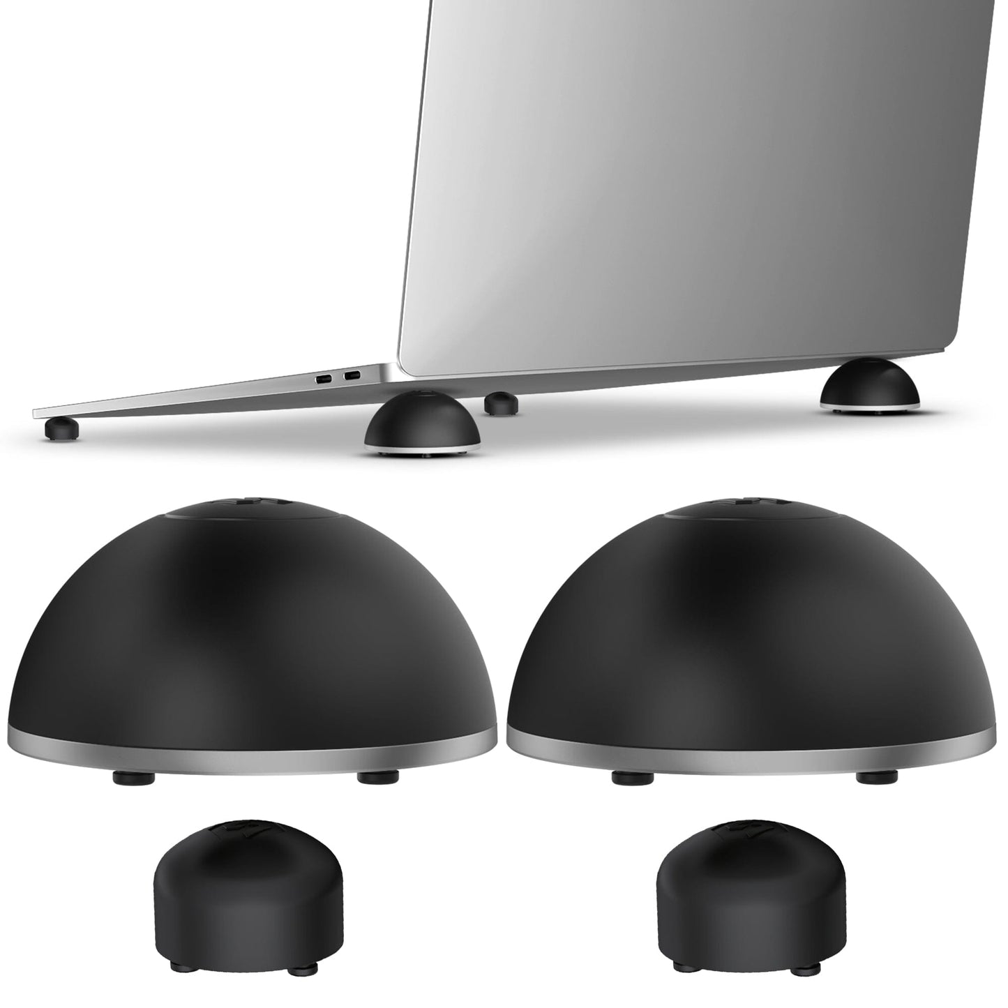 Purely Laptop Cooling Pad Legs Portable Magnetic Ball Opens Into 4 Non-Slip Laptop Stand Legs Cooling Pad - Tophatter Daily Deals