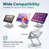 Purely SW60 Swivel Tablet Stand, Aluminum iPad Stand with 360Â° Rotating Base, Adjustable & Foldable Tablet Holder Tablet Holder - Tophatter Daily Deals