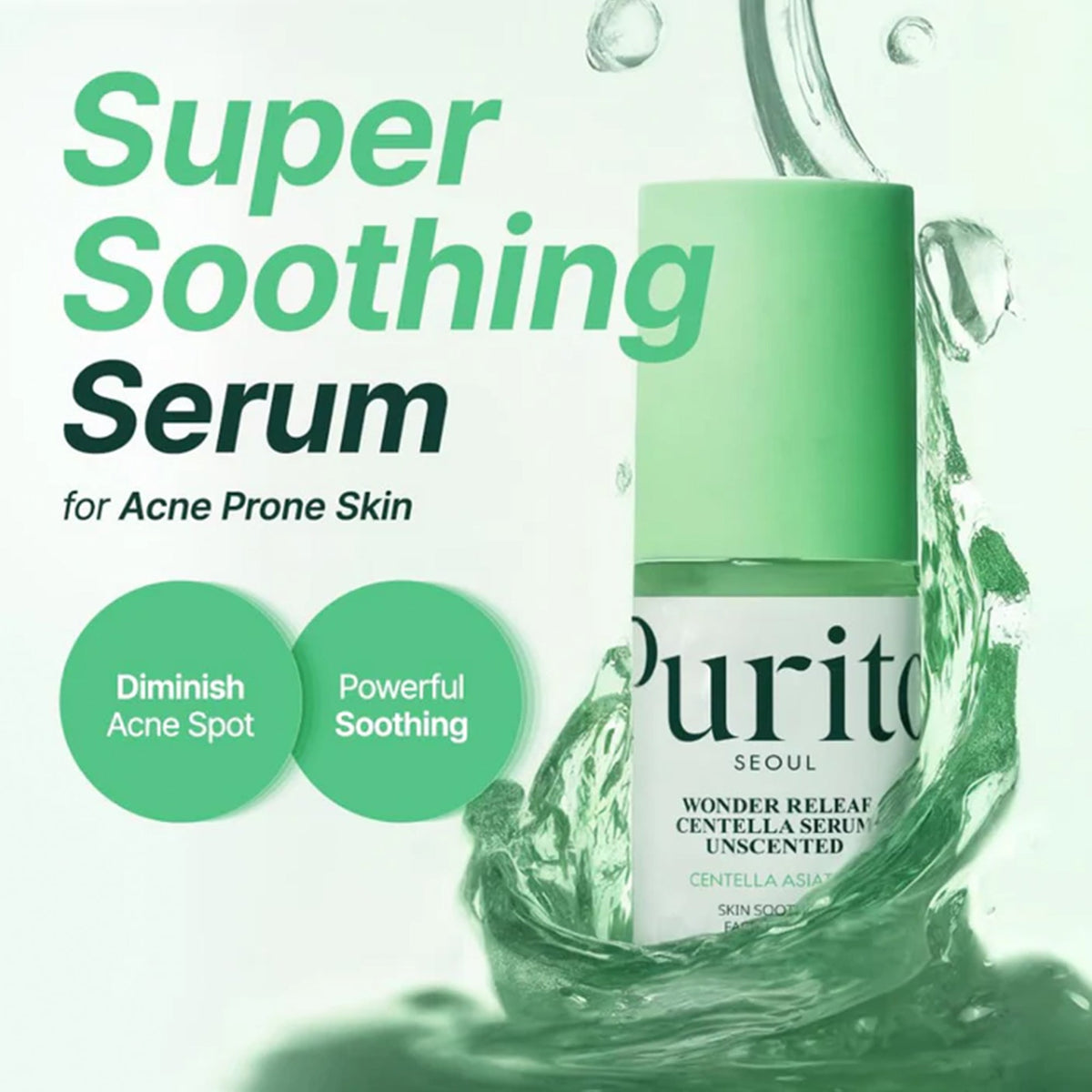 Purito Wonder Relief Centella Unscented Serum 60ml Pump - Tophatter Daily Deals