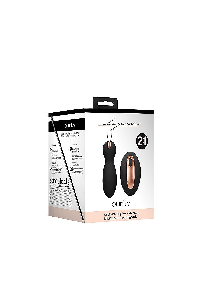 Shots Toys - Elegance - Purity 2-In-1 Vibrator with Remote Control - Black Sex Toy - Tophatter Daily Deals