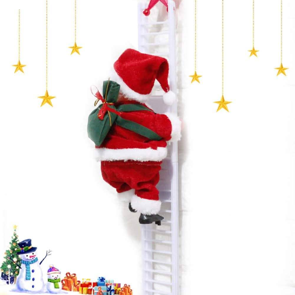 Puroregno Electric Climbing Ladder Rope Santa Claus Doll Seasonal Decor - Tophatter Daily Deals