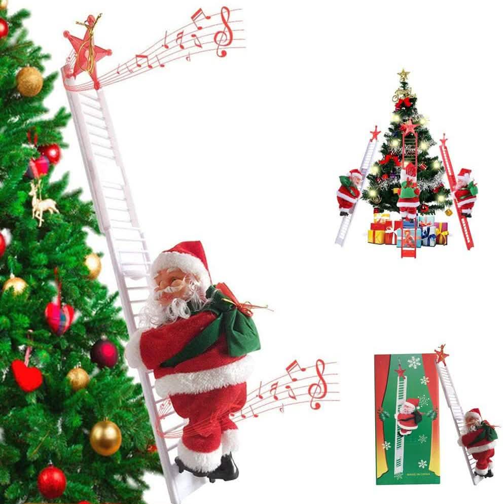 Puroregno Electric Climbing Ladder Rope Santa Claus Doll Seasonal Decor - Tophatter Daily Deals