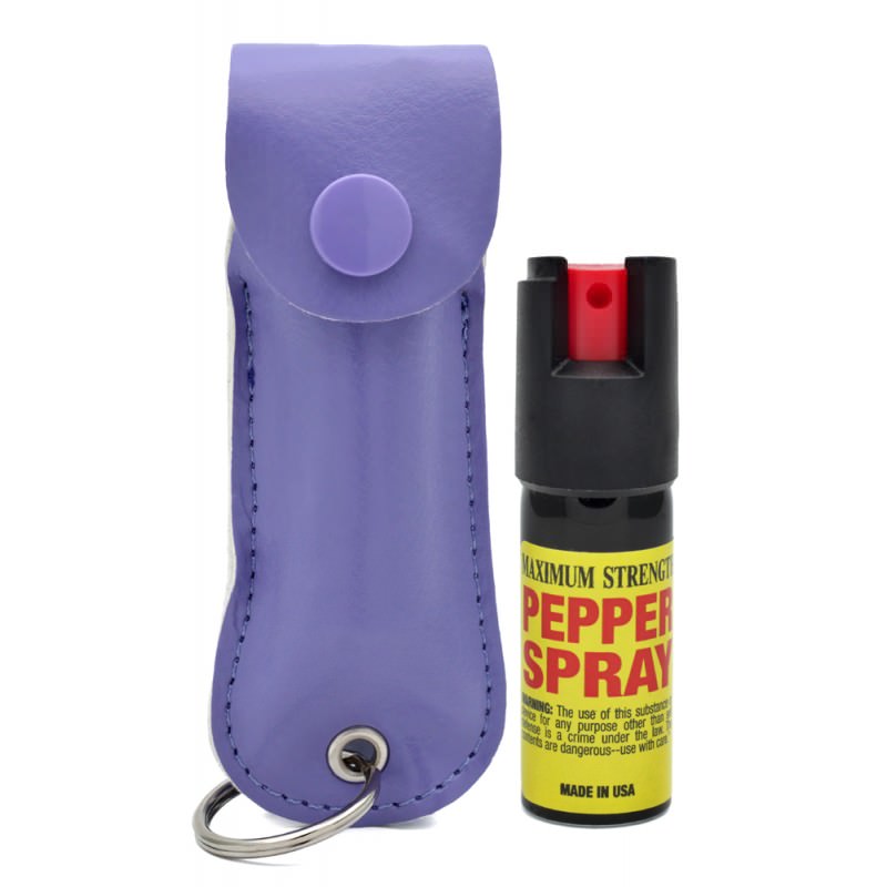 Purple Keychain Personal Defense Pepper Spray OC-18 1/2 oz With Case Collectible Weapons - Tophatter Daily Deals