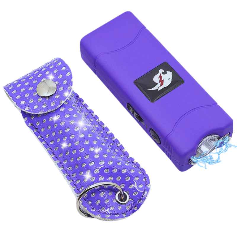 Bling Duo Mini Stun Gun Plus Pepper Spray Keychain Self-Defense Kit Purple Package Deals - Tophatter Daily Deals