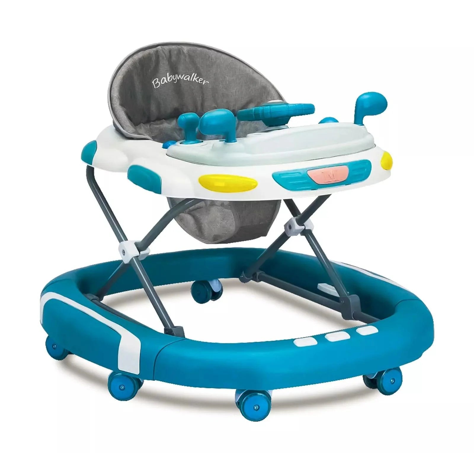 Childrens Push Along Walker - Baby Walker Rocker Bouncer First Steps Push Along Activity Music Ride On Car UK Blue Baby Health & Grooming Kits - Tophatter Daily Deals