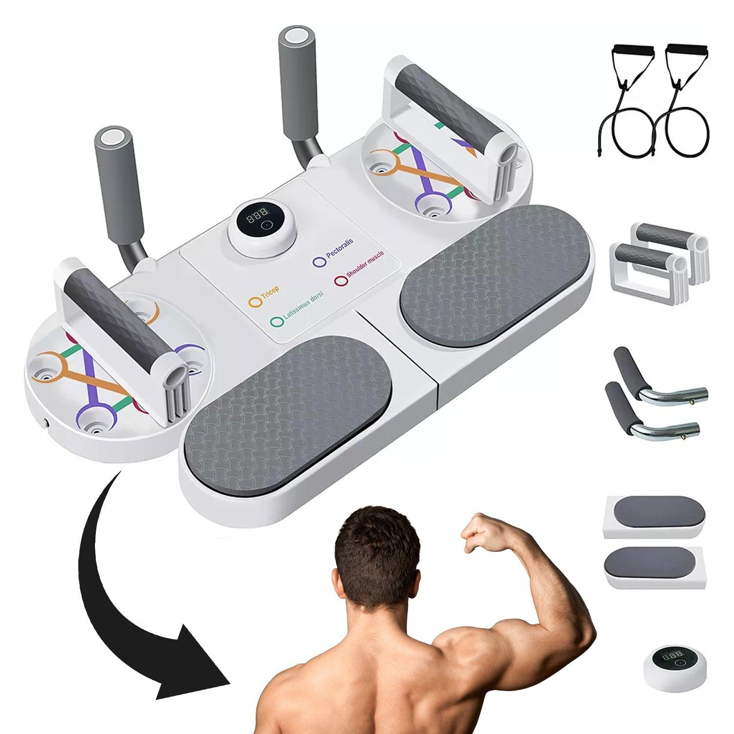 Press Up Board - Portable Push Up Board Core Muscle Training Workout Equipment Home Gym Exercise White Exercise & Fitness - Tophatter Daily Deals