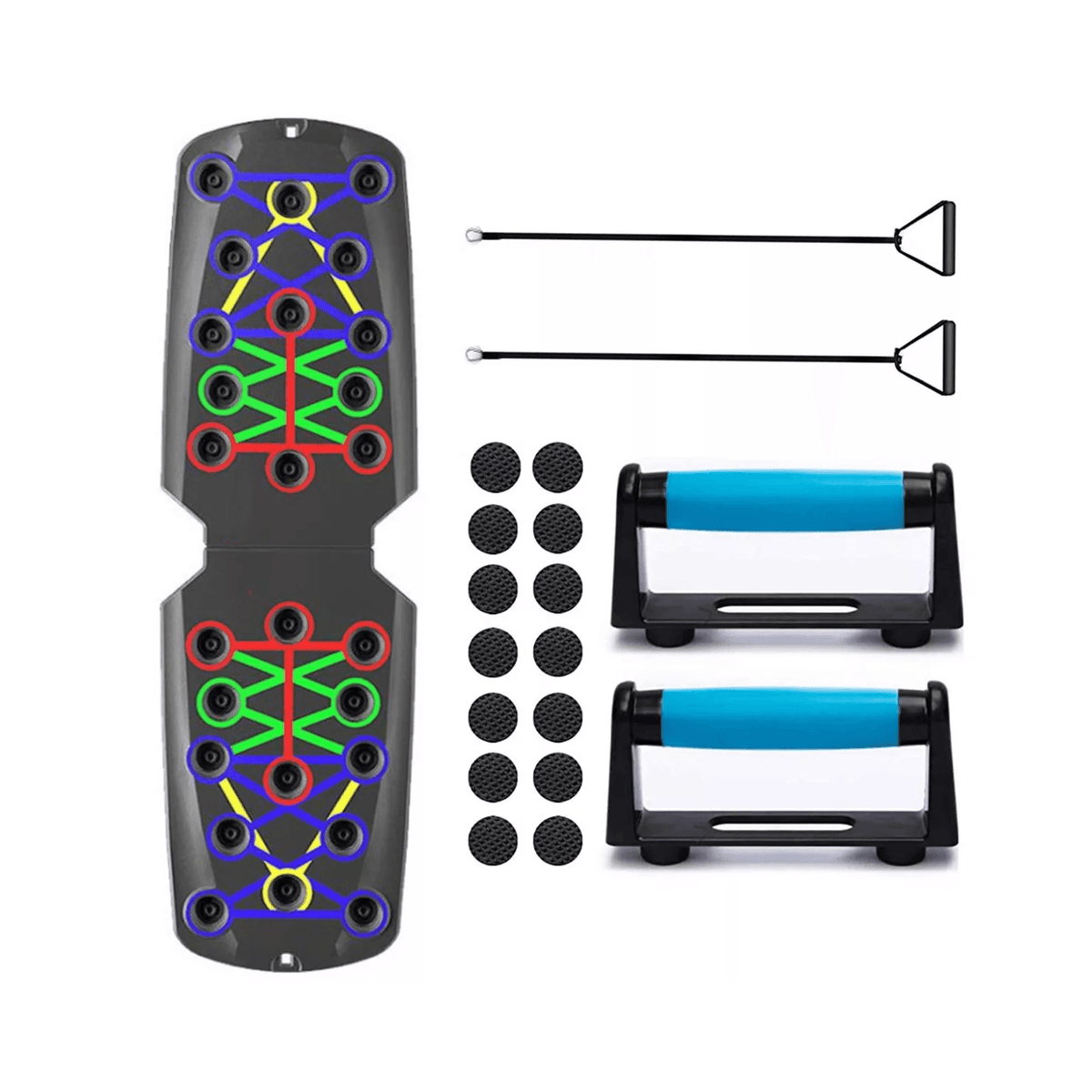 Powerpress Push Up - 12in1 Push Up Rack Board Fitness Workout Train Gym Muscle Exercise Pushup Stand Blue Exercise & Fitness - Tophatter Daily Deals