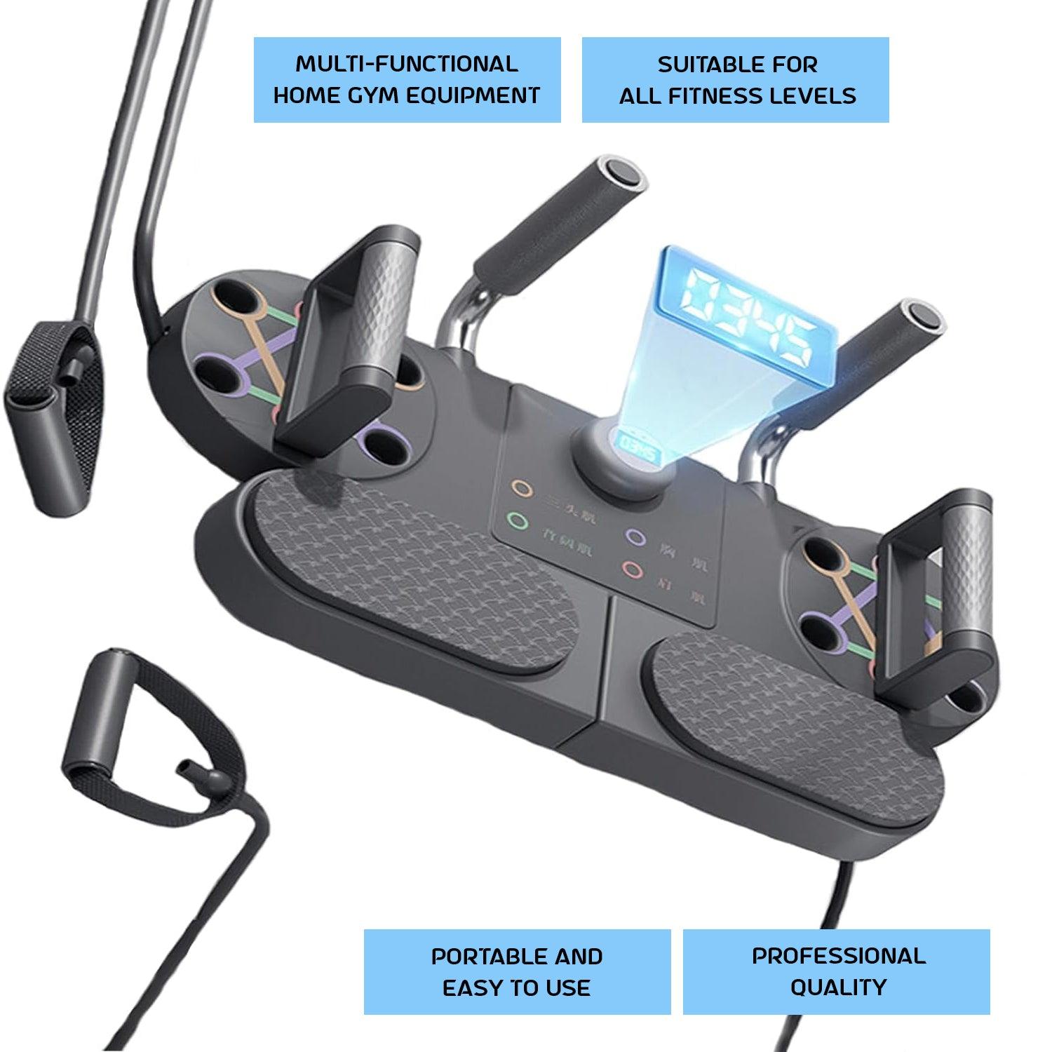 Press Up Board - Portable Push Up Board Core Muscle Training Workout Equipment Home Gym Exercise Black Exercise & Fitness - Tophatter Daily Deals