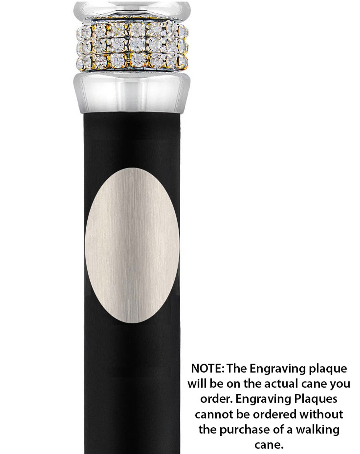 Custom Cane Engraving - Oval Stainless Steel Walking Cane Engraving - Tophatter Daily Deals