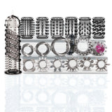Try-Curious Cock Ring and Sleeve Set Clear – 15 Piece TPR Cock Ring and Sleeve Kit > Cock Ring > Sets - Tophatter Daily Deals