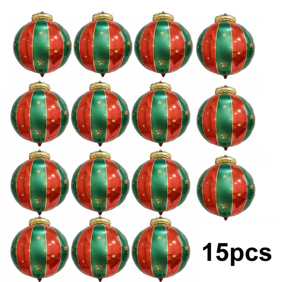 15-Pack: Giant Inflatable Christmas Ornament Balloons, Red and Green Christmas Decorations - Tophatter Daily Deals