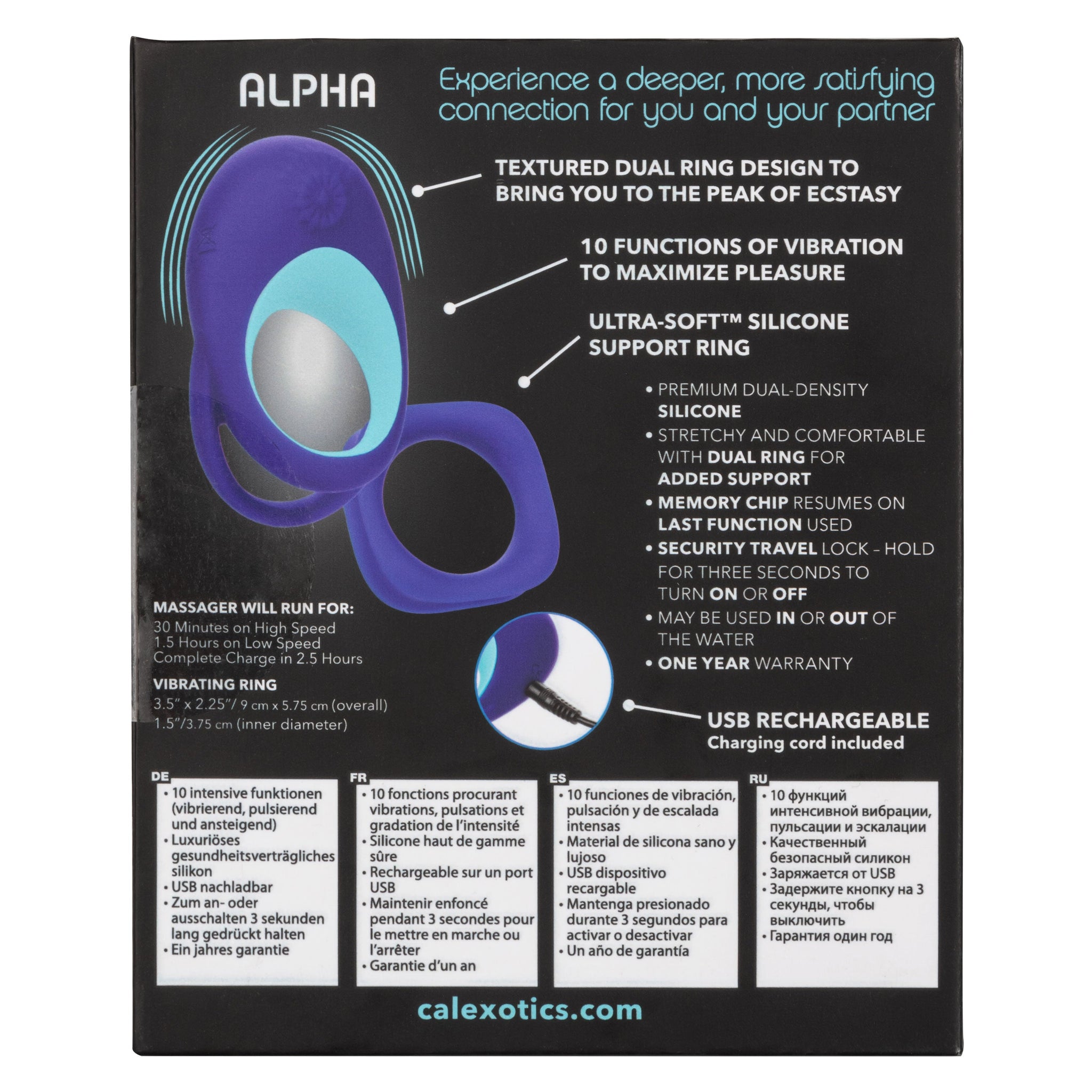 Link Up Alpha Vibrating Couples Enhancer Ring Two-Piece Set Blue and Turquoise Waterproof Silicone > Sex Toys > Couples Toys - Tophatter Daily Deals