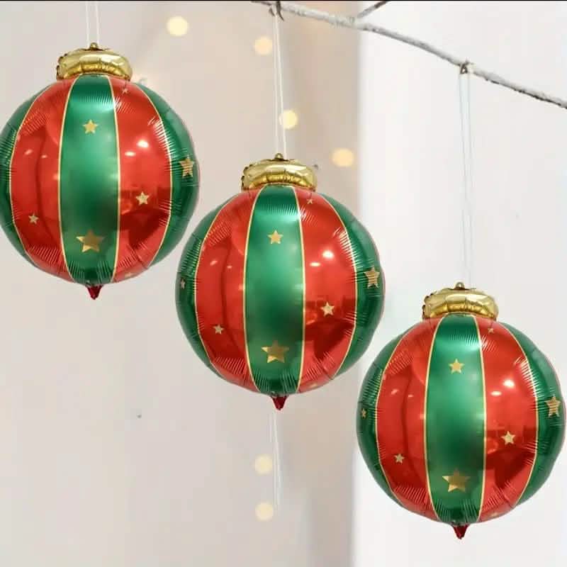 15-Pack: Giant Inflatable Christmas Ornament Balloons, Red and Green Christmas Decorations - Tophatter Daily Deals