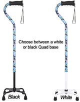 Dark Blue Vivienne May Convertible Quad Base Walking Cane with Comfort Grip - Adjustable Shaft Quad Base Canes - Tophatter Daily Deals