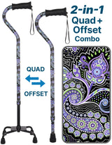 Purple Majesty Aluminum Convertible Quad Base Walking Cane - Adjustable Shaft Quad Base Canes - Tophatter Daily Deals