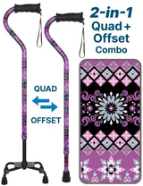 Pretty Purple Aluminum Convertible Quad Base Walking Cane - Adjustable Shaft Quad Base Canes - Tophatter Daily Deals