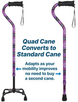 Pretty Purple Aluminum Convertible Quad Base Walking Cane - Adjustable Shaft Quad Base Canes - Tophatter Daily Deals