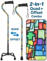 Mosaic Stained: Supportive Quad Base Cane - Comfort Grip Quad Base Canes - Tophatter Daily Deals