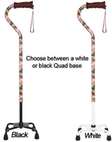 Lily and Butterfly Aluminum Convertible Quad Walking Cane with Comfort Grip - Adjustable Shaft Quad Base Canes - Tophatter Daily Deals