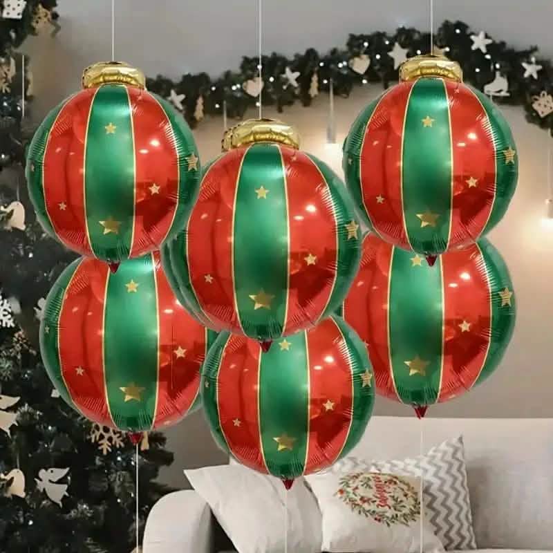 15-Pack: Giant Inflatable Christmas Ornament Balloons, Red and Green Christmas Decorations - Tophatter Daily Deals