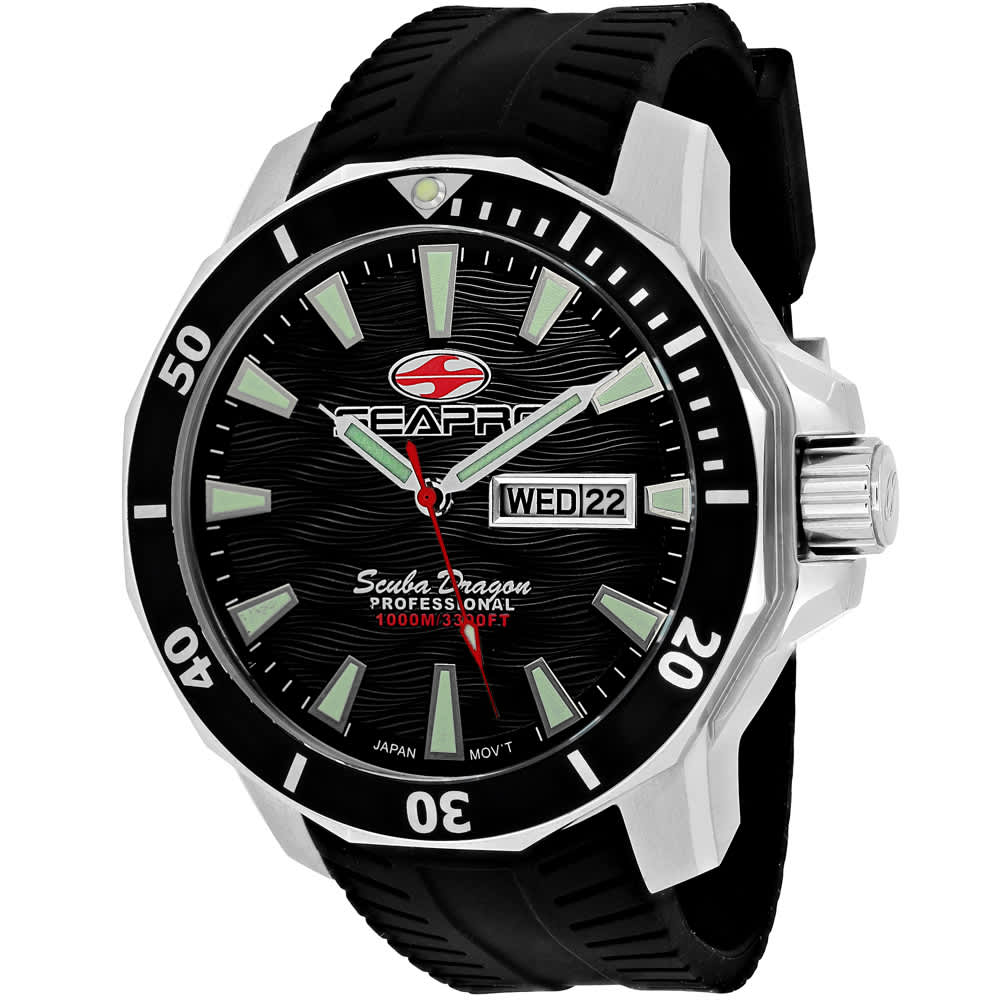 Seapro Men's Scuba Dragon Diver Limited Edition 1000 Meters // SP8310 Black Watches - Tophatter Daily Deals