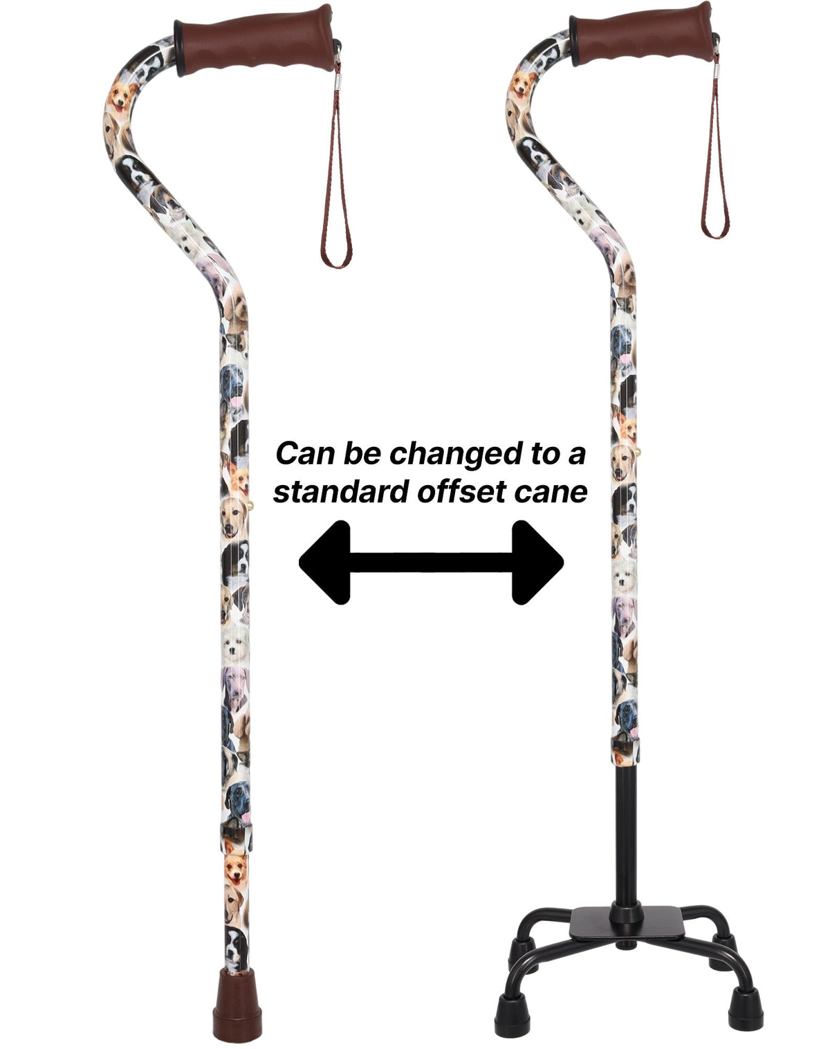 Dog Lovers: Supportive Quad Base Cane - Comfort Grip Dog Walking Canes - Tophatter Daily Deals