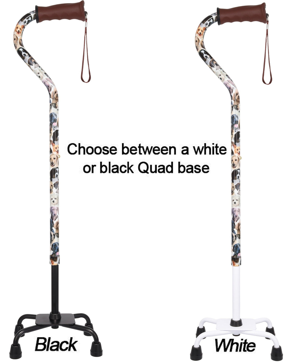 Dog Lovers: Supportive Quad Base Cane - Comfort Grip Dog Walking Canes - Tophatter Daily Deals