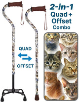 Cat Lovers: Supportive Designer Quad Base Cane - Comfort Grip Cat Walking Canes - Tophatter Daily Deals